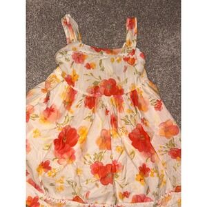 Catherine Malandrino Girls 4T Floral Sundress White Orange Red Lined